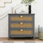 L'armoire de rangement à 3 tiroirs Natural ajoute de la beauté à la zone d'étude - Armoire de rangement grise avec intérieur spacieux
