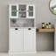Armoire de salle de bain inclinable à deux compartiments avec panier à linge haut et 2 tablettes réglables