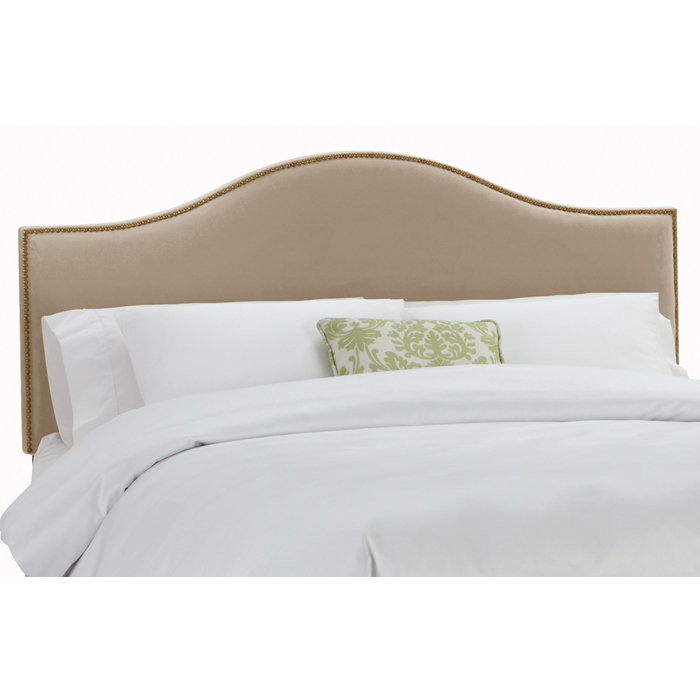 Tête de lit tapissier Catelynn, Simple, Velours performance cacao classique