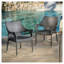 Chaises de patio empilables en osier PE 4 pièces MIRAGE - Fauteuils d'extérieur résistants aux intempéries avec structure en fer
