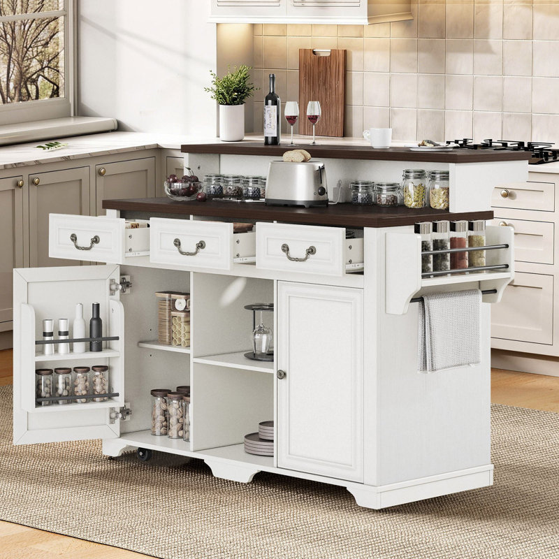 Harpenden 53.2" Kitchen Island With Storage, White