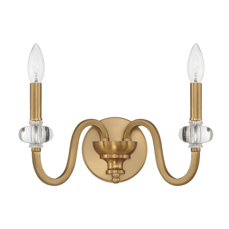 Kiea 2-Light Wall Sconce in Warm Brass