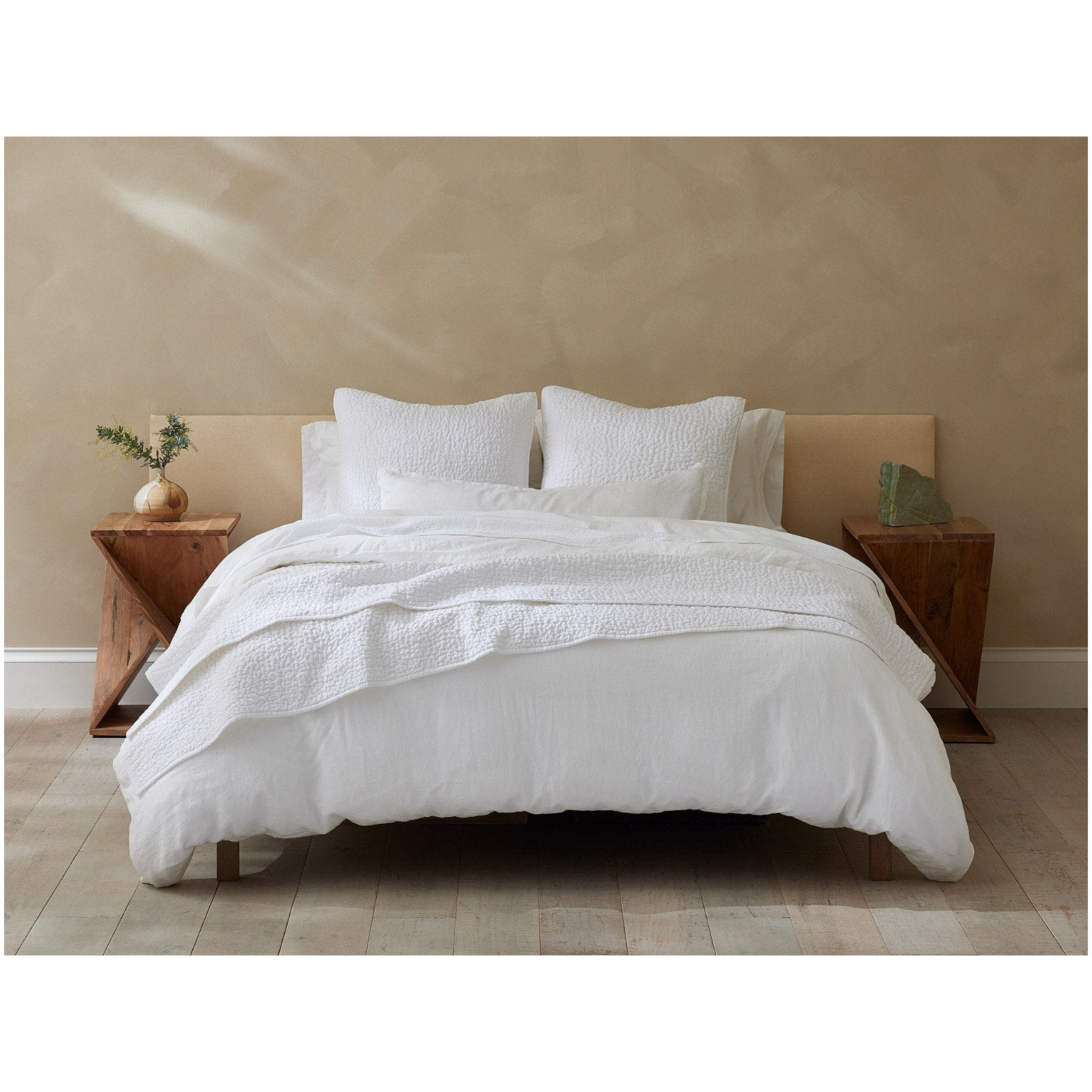 Pebbled Organic Percale Quilt, King Quilt, Alpine White