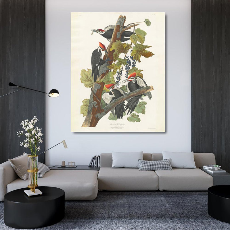 Pileated Woodpecker (decorative border), 46" H x 36" W