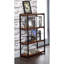 Bibliothèque à 3 tablettes en chêne patiné et noir pour une chambre à coucher de style moderne