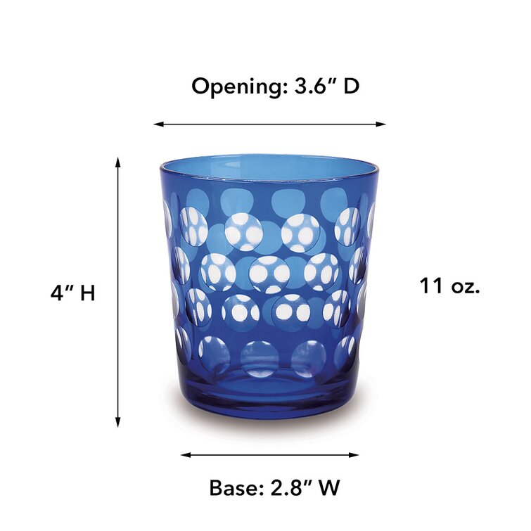 IMPULSE! Melrose Rock Glass, Blue, Set of 6