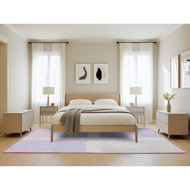 Tapis de zone mauve à motifs Hoelscher, Rectangle 5 pi x 8 pi