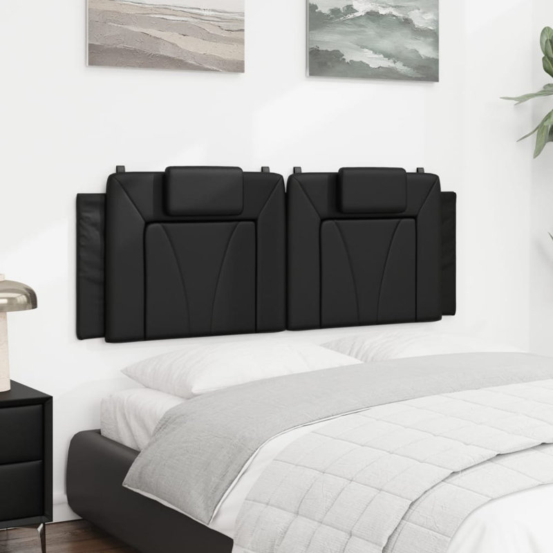 Coussin de tête de lit vidaXL noir, Noir, Grand