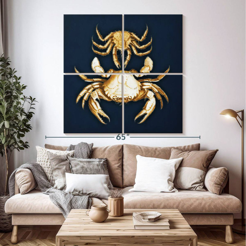 Brampt Crabs Navy, 50'' H x 50'' W
