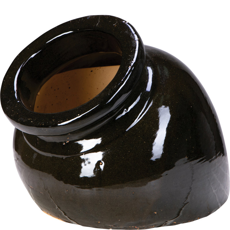 15 in. Pompeii Vase - Black, Black
