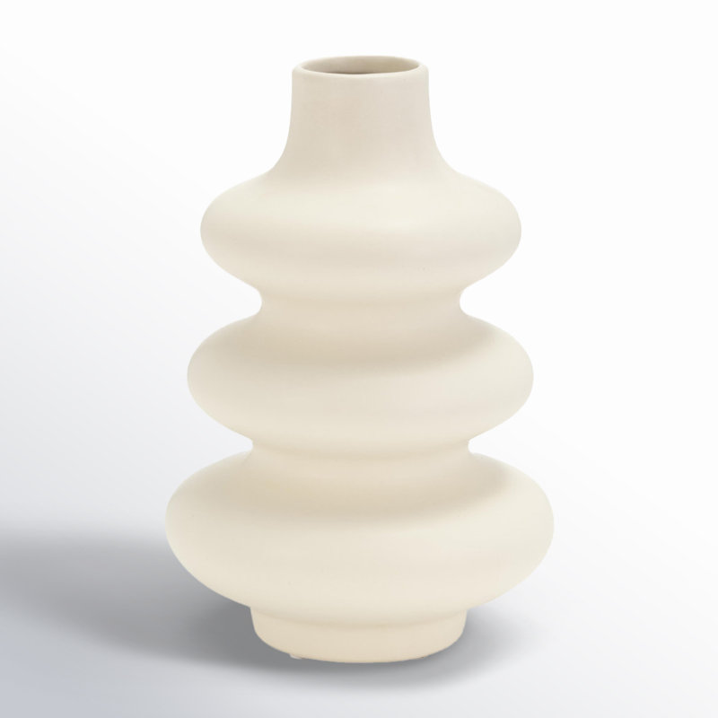 10” Dolomite Stacked Vase - Contemporary Abstract Stacked Sphere Decorative Table Vase - Home or Office Decor Accent - Flower Centerpiece Display Vase - Gift Idea