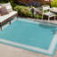 Claraville Classic Diamond Border Aqua/Light Grey Indoor/Outdoor Rug-69807272