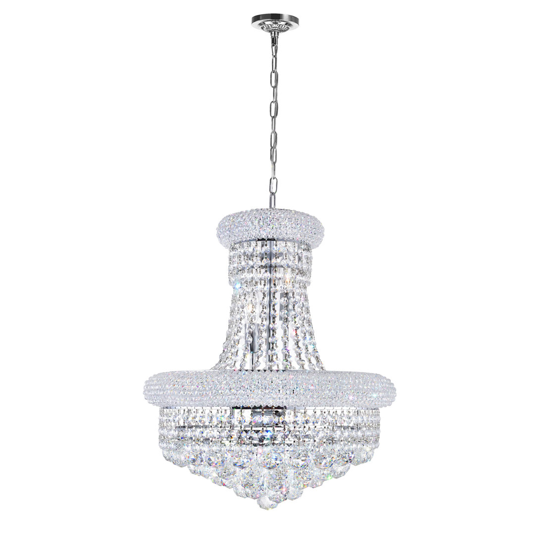 Andres Crystal 18"Chandelier for Dining Rooms Living Rooms Staircases Foyers, 8-Light with E12 Bulb Base Rosdorf Park 