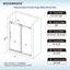Porte de douche coulissante simple sans cadre avec système de fermeture en douceur de 57,5 po à l 60 po x H 80 po avec verre trempé transparent de 5/16 po (8 mm)-63542915