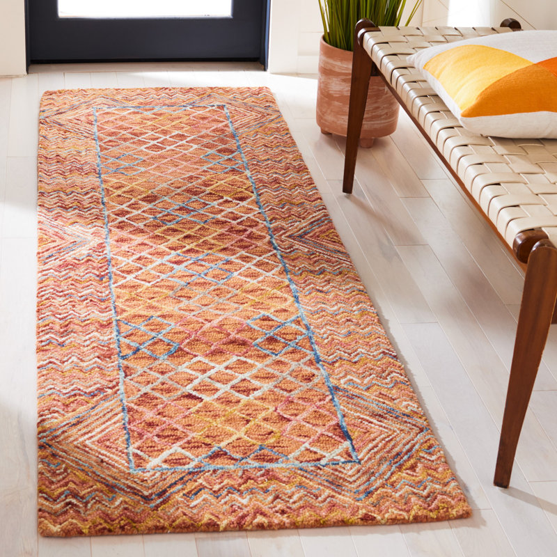 Deyoung Hand Tufted Wool Geometric Rug, Square 6'
