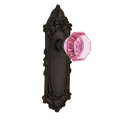 Plaque victorienne avec bouton de porte rose Waldorf