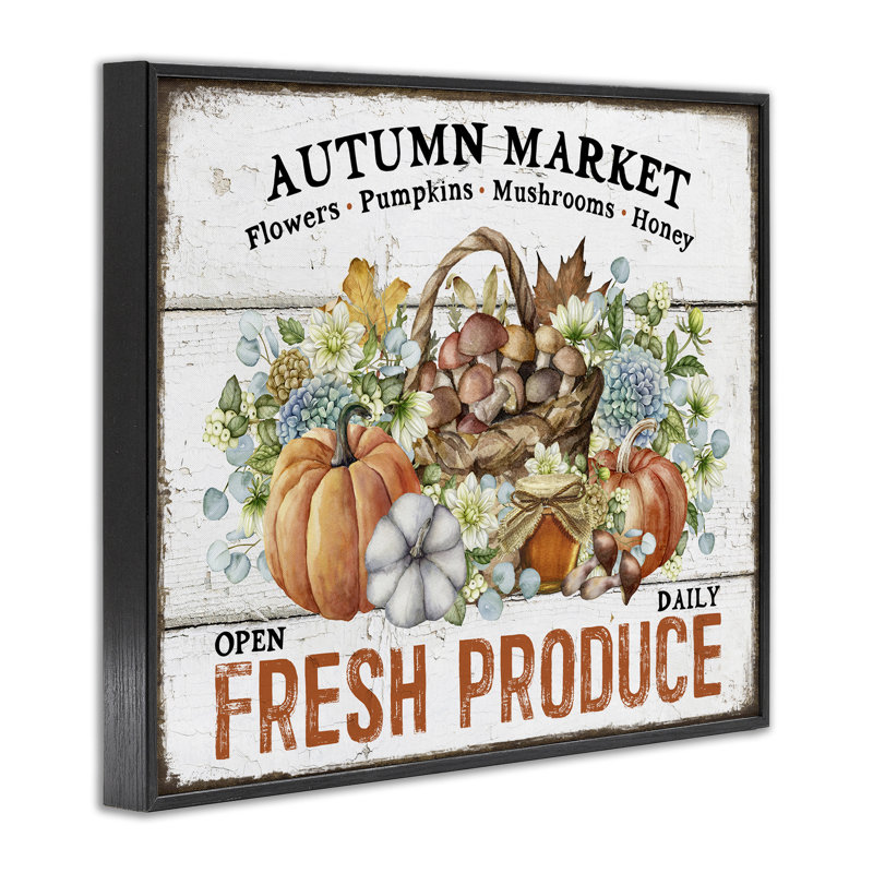 Art mural sur toile Fresh Fall Produce par Creatif Belle, Giclée encadrée noir minuit, H 16 po x l 20 po