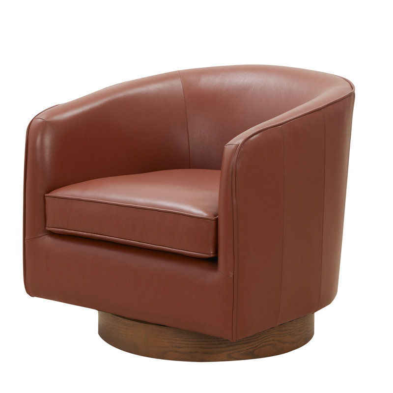 Leather Comfort Chair - No Assembly, Stable Structure Modern Fashionable Design, Caramel