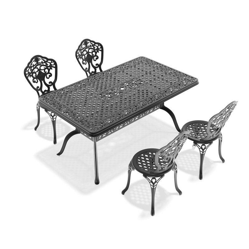 5 repas en fonte d'aluminium noir, haute température avec finition noire, confortable