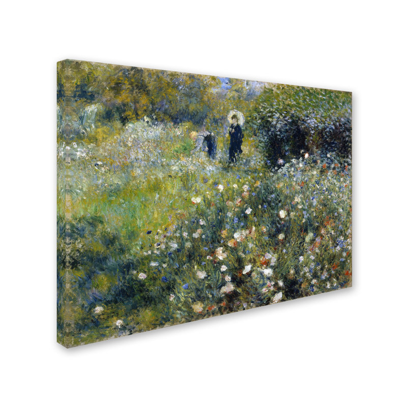 «Woman With A Parasol In A Garden», reproduction sur toile tendue, H 35 po x l 47 po