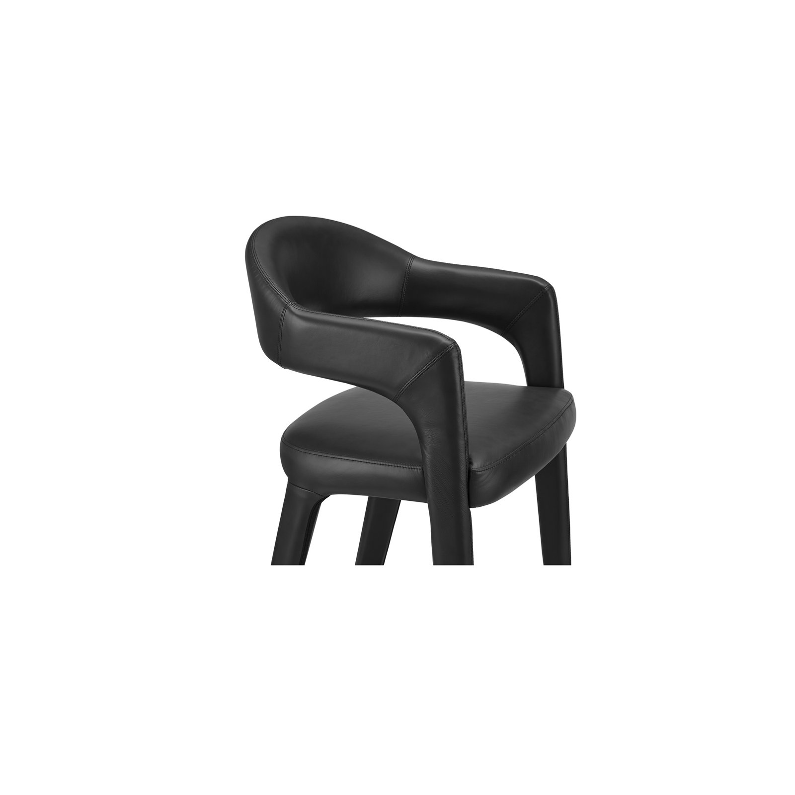 Cathline " Bar Stool, Black Polyester, Counter Stool (26.4" Seat Height)