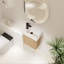 Meuble-lavabo mural avec lavabo en céramique et porte simple en MDF à fermeture en douceur-1034092919
