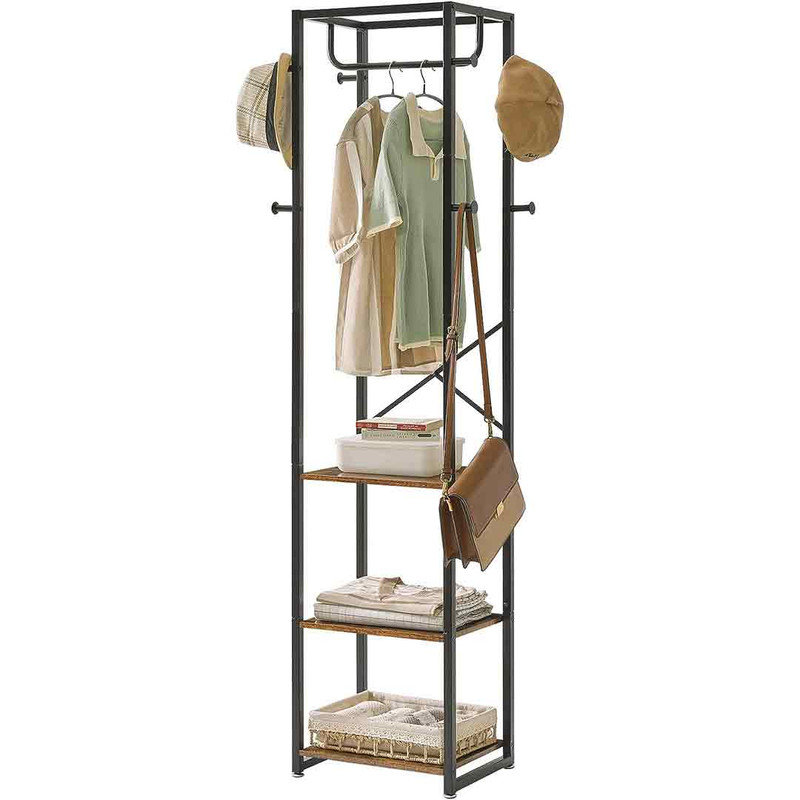 Bringewood Freestanding 8 - Hook Coat Rack, Brown