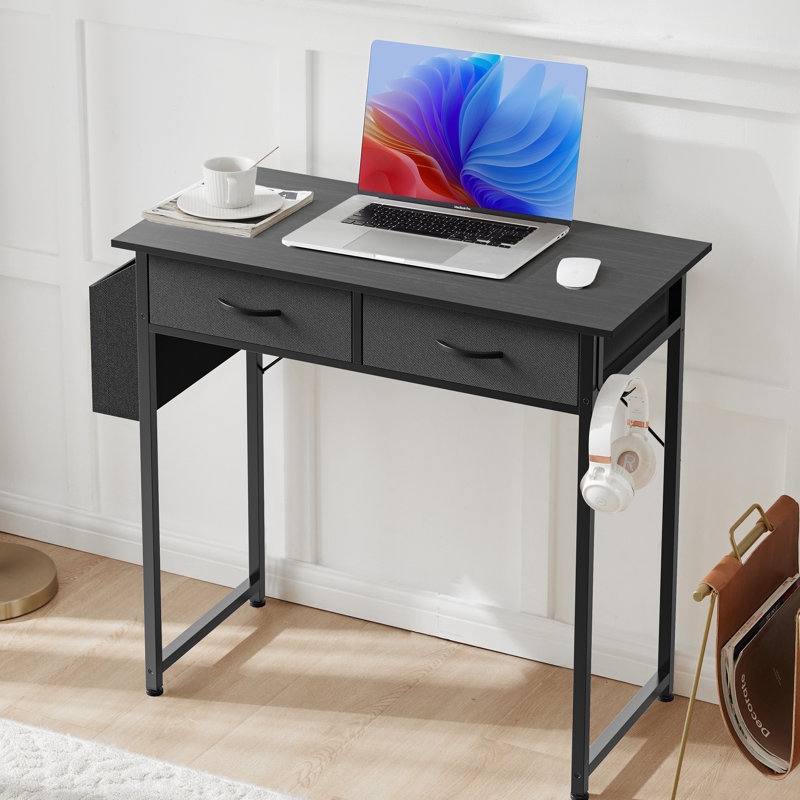 Nalor Steel Writing Desk, Black