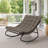 Outdoor Metal Rocking Chair - Upholstered Patio Lounge Chair with Padded Seat, Heavy Duty for Porch-2051668849