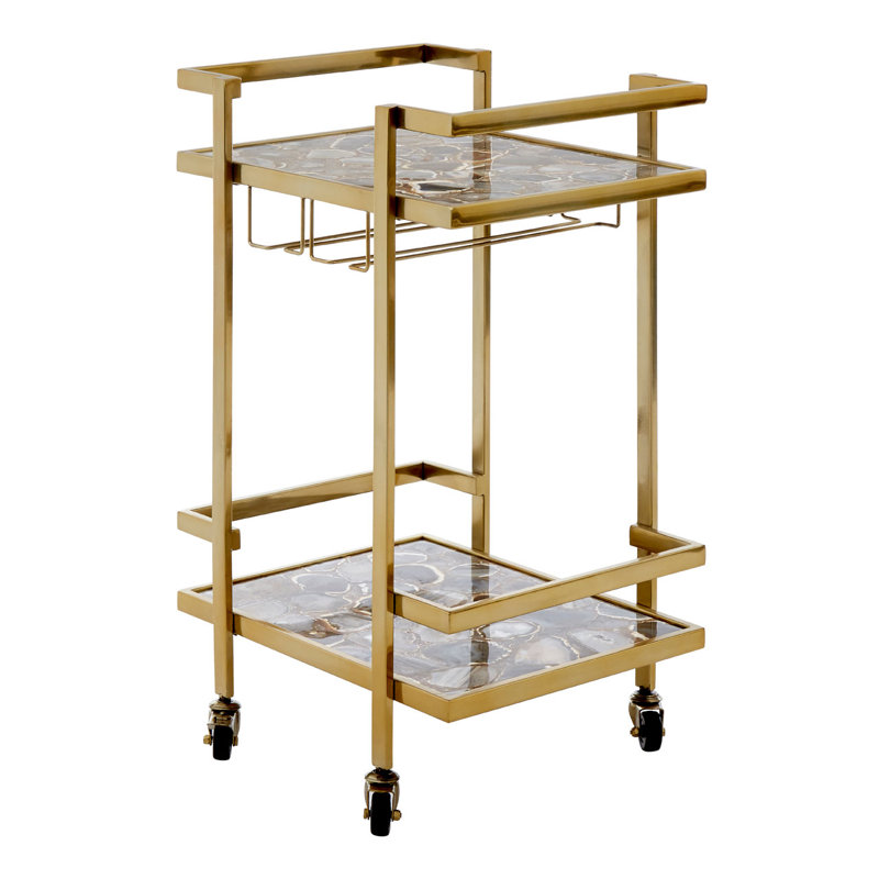 Drummond Metal Bar Cart, Gold