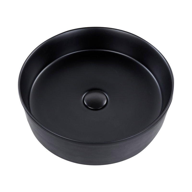 Latitude Run Avamay 16mm L x 16mm W Ceramic Oval Sink, Black
