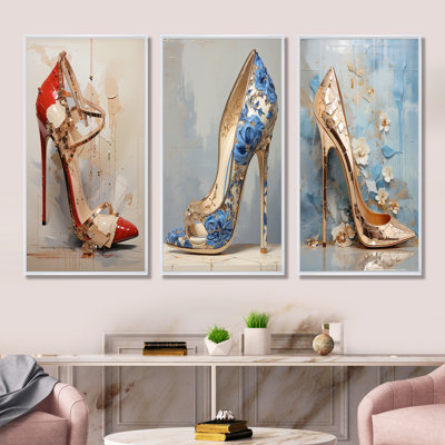 Chic Fashion Heel - Fashion High Heels Canvas Prints Set Of 4