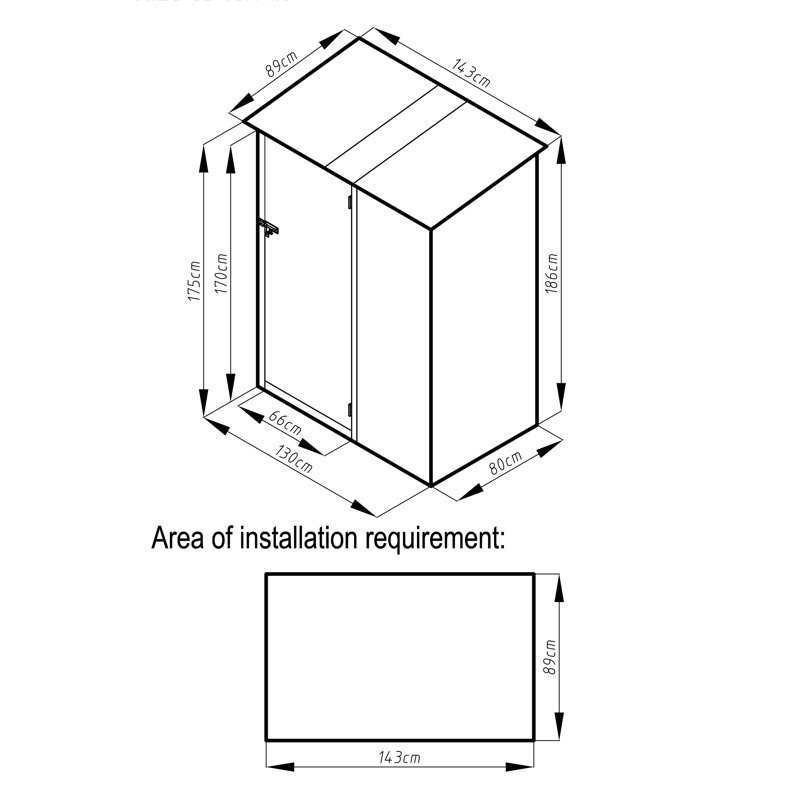  4.7ft X 3ft Metal Tool Shed