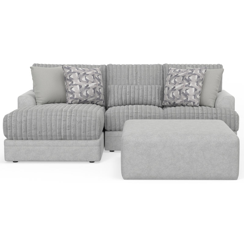 Titan - Canapé-lit 2 pièces avec siège à ressorts confortables, repose-pieds cocktail de 40 po et 5 coussins décoratifs inclus