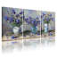 Plantes et fleurs, iris bleus dans des vases sur une table en bois, ensemble de 3 impressions sur toile-1669822550