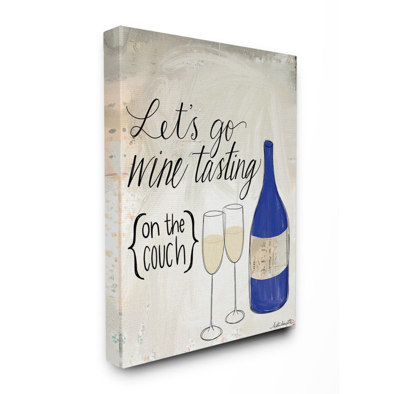 «Let Go Wine Tustation On The Couch», ensemble de reproductions d'art sur toile, H 30 po x l 24 po, Toile tendue