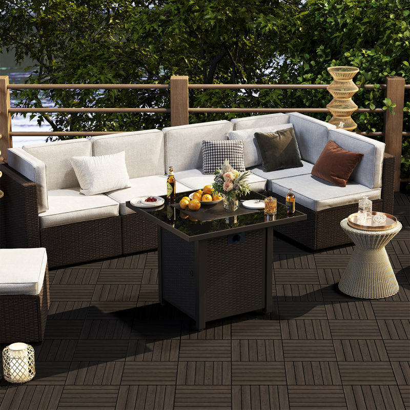 Carreau de terrasse en bois massif 12 "x 12", Noir
