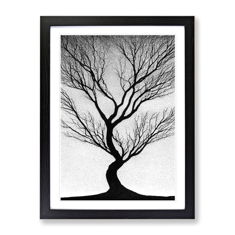 Shadow Of A Tree No.2 - Single Picture Frame Print, 64cm H x 46cm W x 2cm D, Black Framed