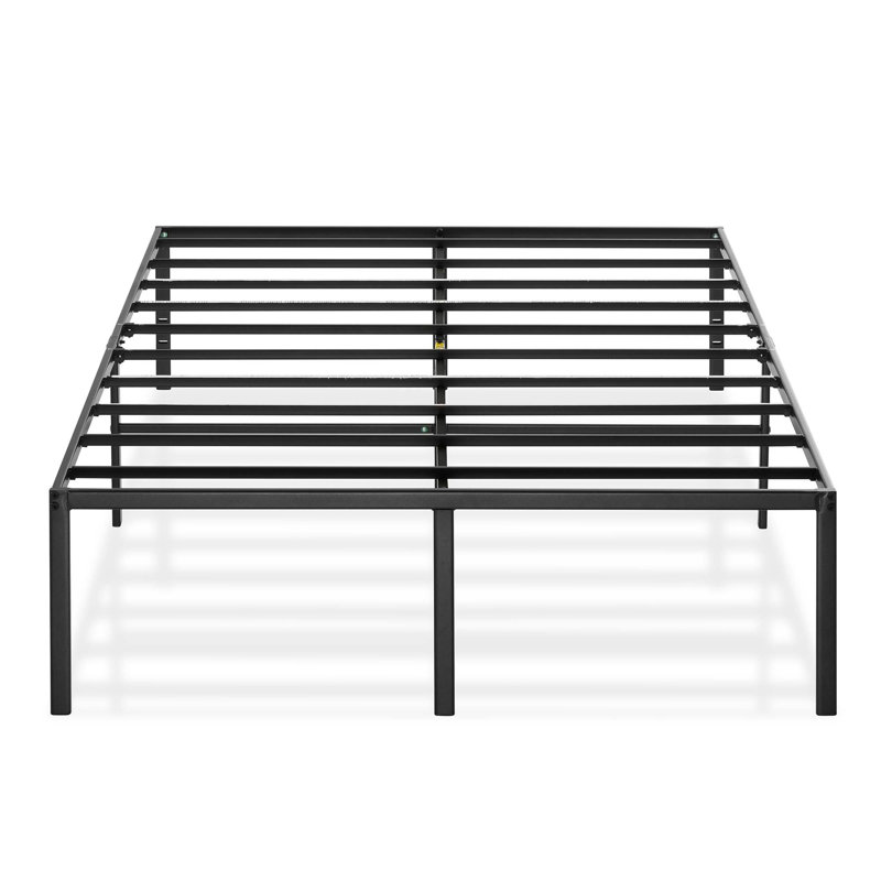 Messancy 16" Steel Platform Bed, Black, Queen