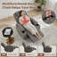 Fauteuil inclinable avec massage et chaleur, inclinable manuel pivotant à 360 ° avec porte-gobelets, poche latérale-2056724831
