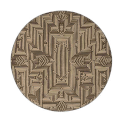 ArtDeco Brown Indoor and Outdoor Area Rug