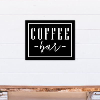 «Coffee Bar», art textuel sur toile tendue