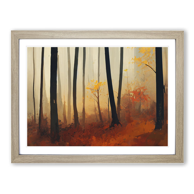An Edgy Autumn Forest - Framed Print, Oak