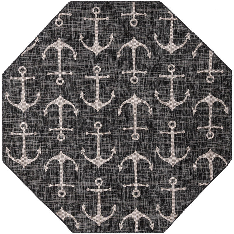 Outdoor Ayton Area Rug Sea Shore Color, Octagon 7'10" x 7'10"