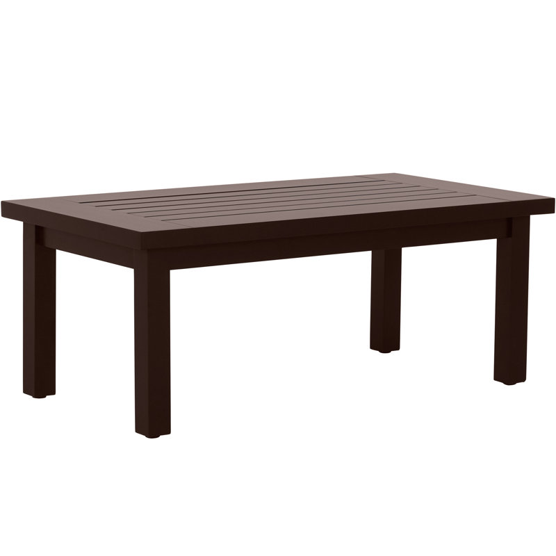 Club Aluminum Outdoor Coffee Table, Mahogany