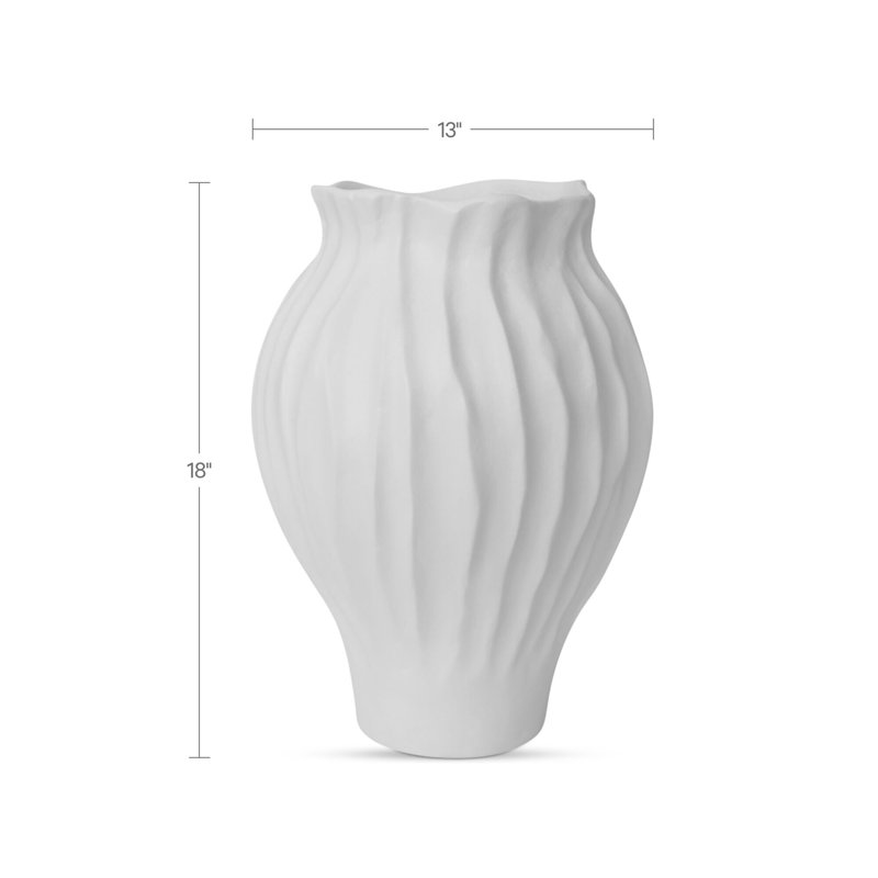 Adria 18In Vessel White, 18" H x 13" W x 13" D