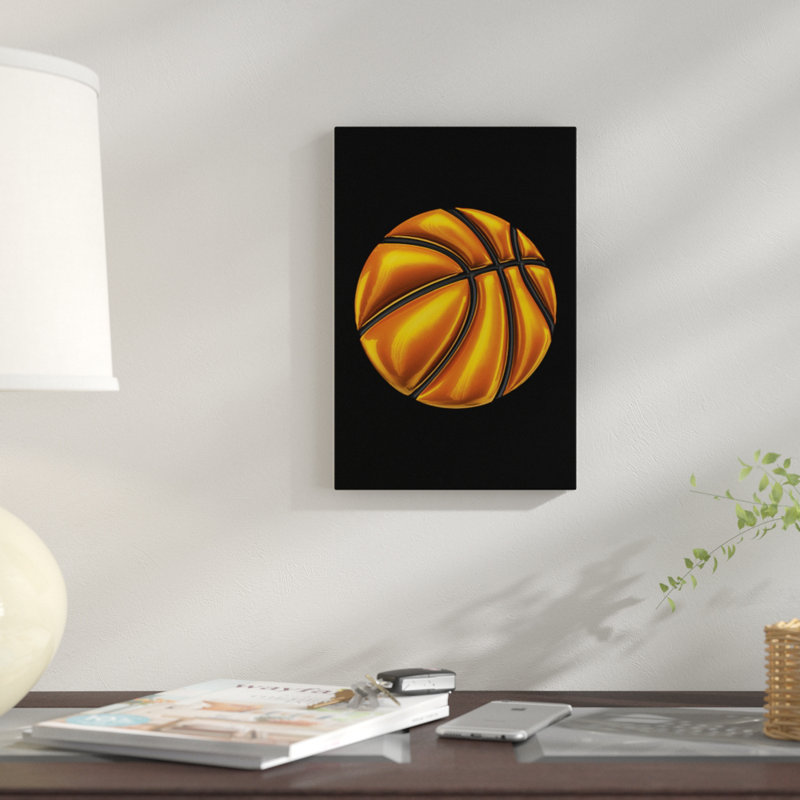 «Basketball», impression sur toile, H 40 po x l 26 po x P 1,5 po, Toile tendue, Blanc