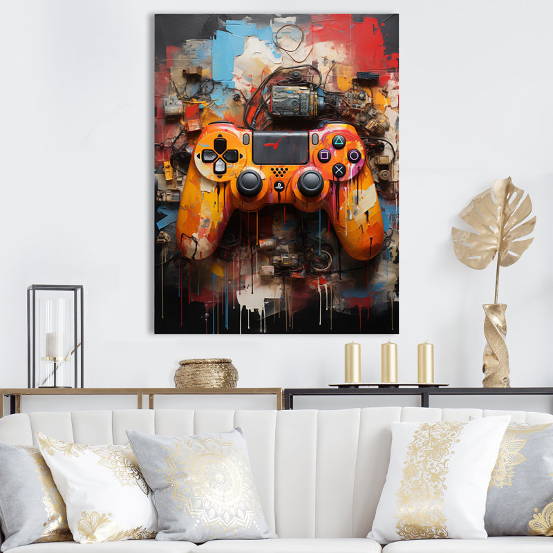 Kleio jeu vidéo coloré Delight I - Jeux vidéo, art mural, Toile tendue, H 32 po x l 16 po x P 1 po