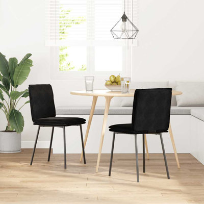  2 chaises de salle à manger en velours noir