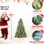 Arbre de Noël de 7 pi équipé de 400 lumières à DEL blanc chaud, 1348 pointes d'aiguilles mixtes et dures, 82 branches de pin, installation facile à charnières pour un joyeux matin, branches pré-enfilées, assemblage sans effort et
